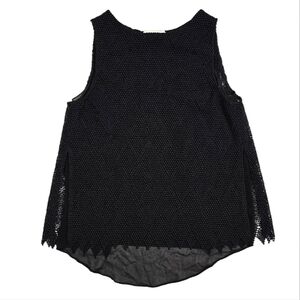 Bailey 44 Layered Knit Top Split Back Size X Small Black